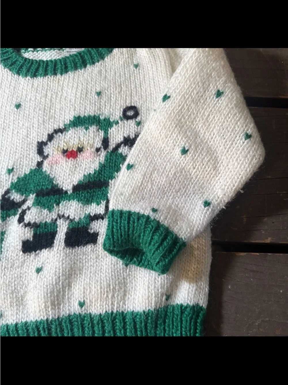 Vintage Kids Christmas Sweater Size 3t. Santa Claus Christmas Sweater